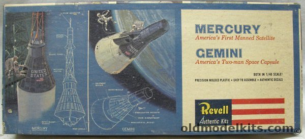 Revell 1/48 Mercury and Gemini Capsules, H1834-130 plastic model kit